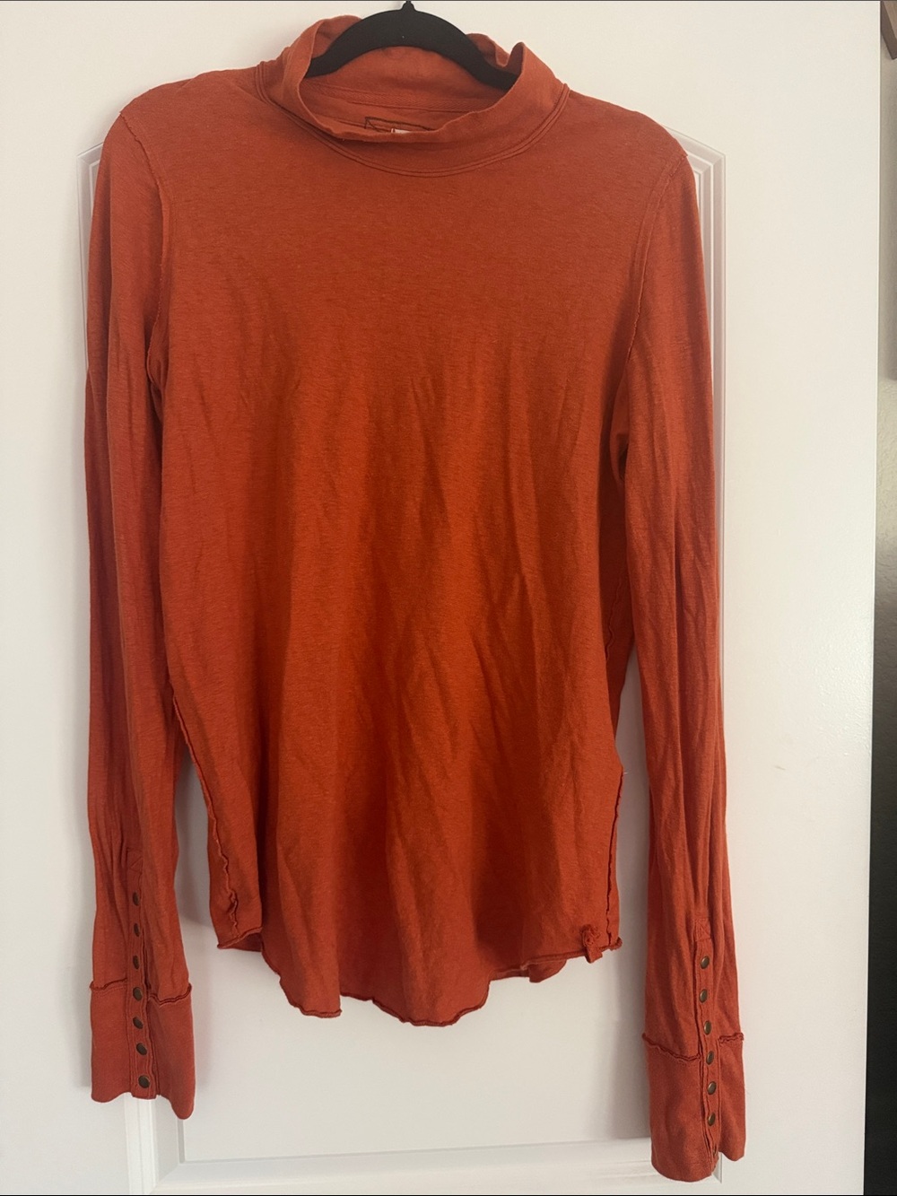 We the Free Women's Long Sleeve Mock Neck Top in Rust Orange